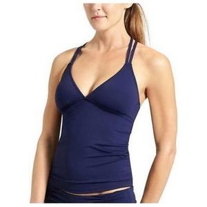 Athleta navy tankini and skirt swim set